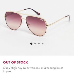 Quay High Key Mini, Aviator sunglasses in pink
